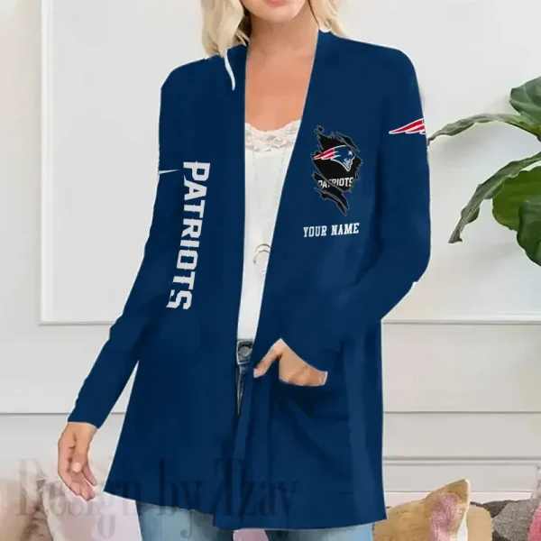 New England Patriots Women’s Patch Pocket Cardigan SPTWPPC087