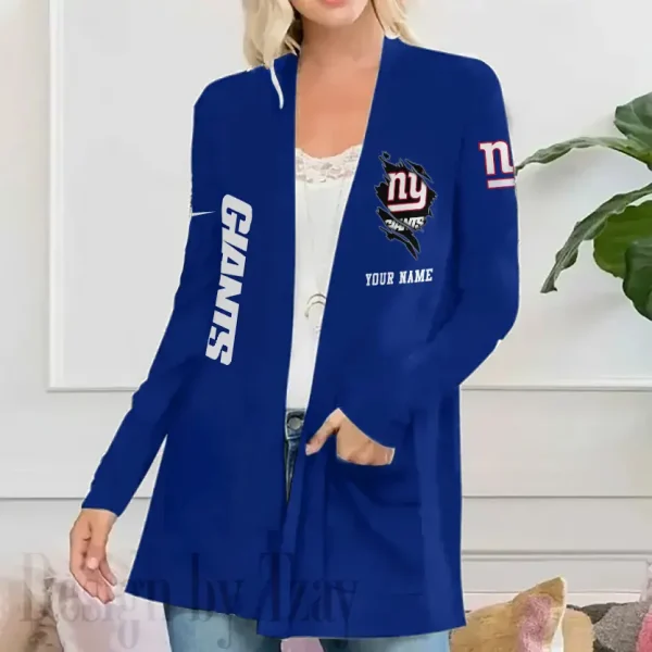 New York Giants Women’s Patch Pocket Cardigan SPTWPPC089