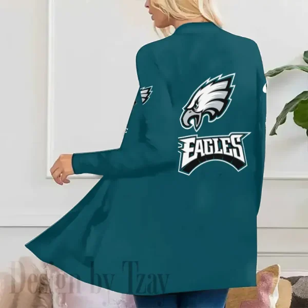 Philadelphia Eagles Women’s Patch Pocket Cardigan SPTWPPC091 - Image 2