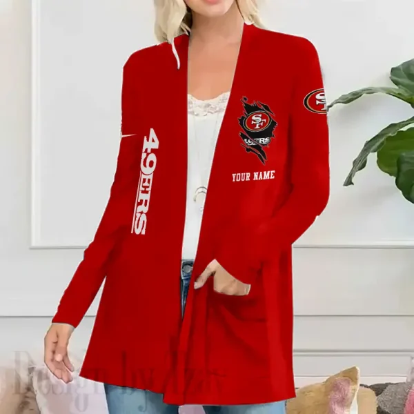 San Francisco 49ers Women’s Patch Pocket Cardigan SPTWPPC093