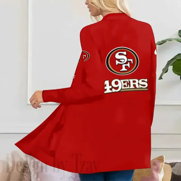 San Francisco 49ers Women’s Patch Pocket Cardigan SPTWPPC093 - Image 2