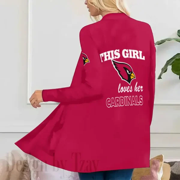 Arizona Cardinals Women’s Patch Pocket Cardigan SPTWPPC098 - Image 2