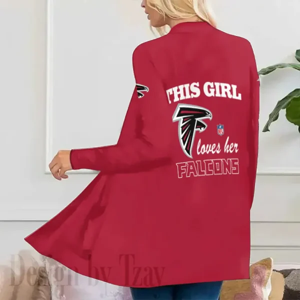 Atlanta Falcons Women’s Patch Pocket Cardigan SPTWPPC099 - Image 2