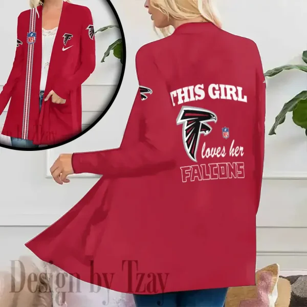 Atlanta Falcons Women’s Patch Pocket Cardigan SPTWPPC099 - Image 3