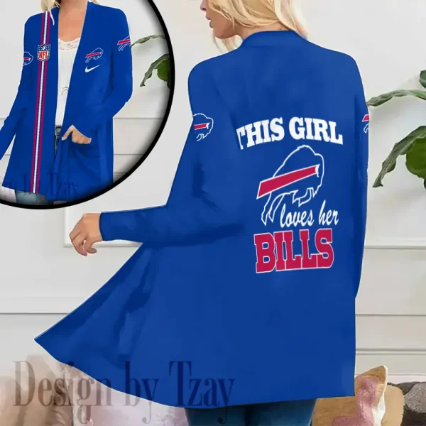 Buffalo Bills Women’s Patch Pocket Cardigan SPTWPPC101 - Image 3