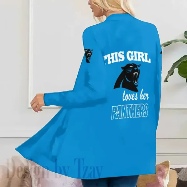 Carolina Panthers Women’s Patch Pocket Cardigan SPTWPPC102 - Image 2