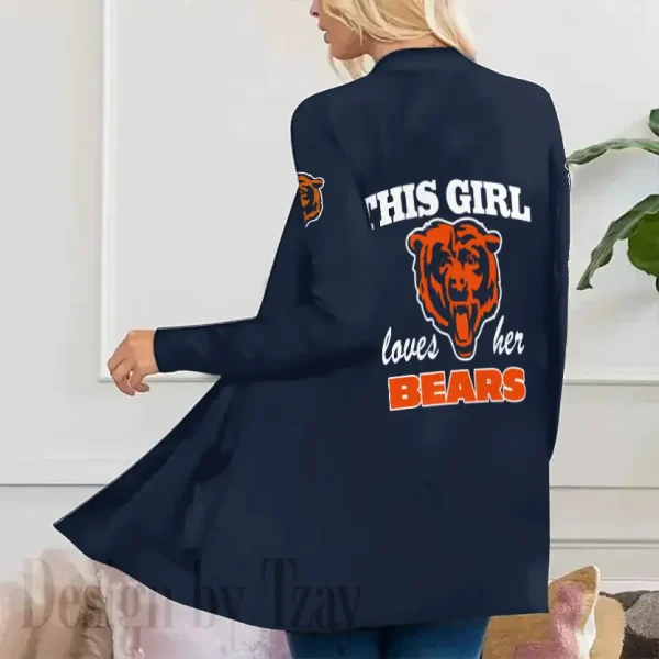 Chicago Bears Women’s Patch Pocket Cardigan SPTWPPC103 - Image 2