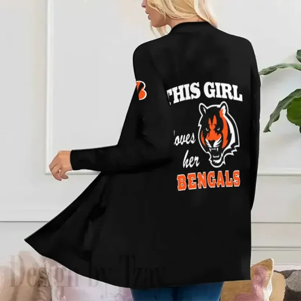 Cincinnati Bengals Women’s Patch Pocket Cardigan SPTWPPC104 - Image 2