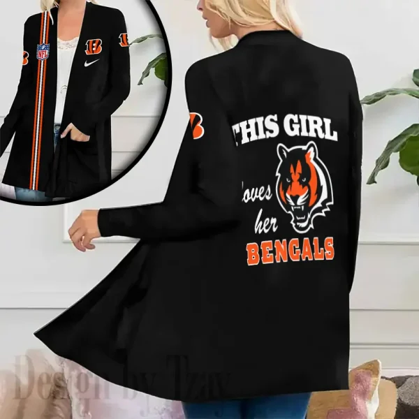 Cincinnati Bengals Women’s Patch Pocket Cardigan SPTWPPC104 - Image 3