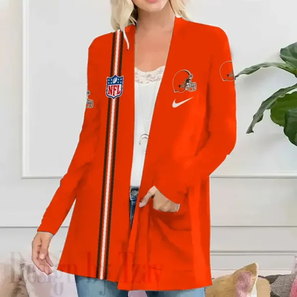 Cleveland Browns Women’s Patch Pocket Cardigan SPTWPPC105