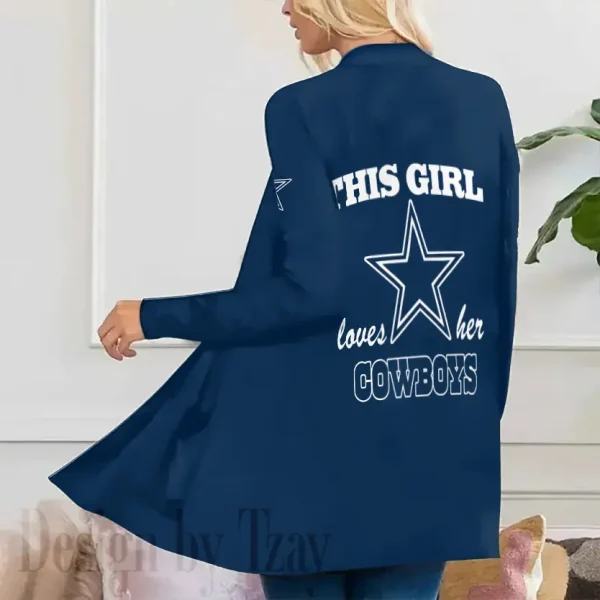 Dallas Cowboys Women’s Patch Pocket Cardigan SPTWPPC106 - Image 2