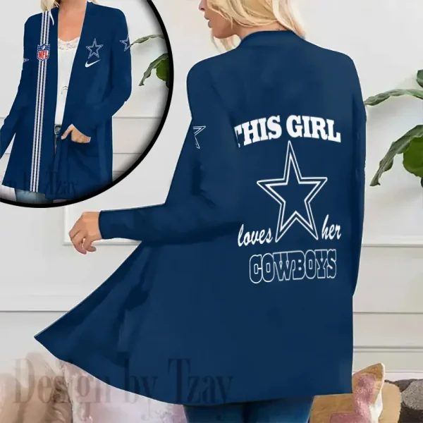 Dallas Cowboys Women’s Patch Pocket Cardigan SPTWPPC106 - Image 3