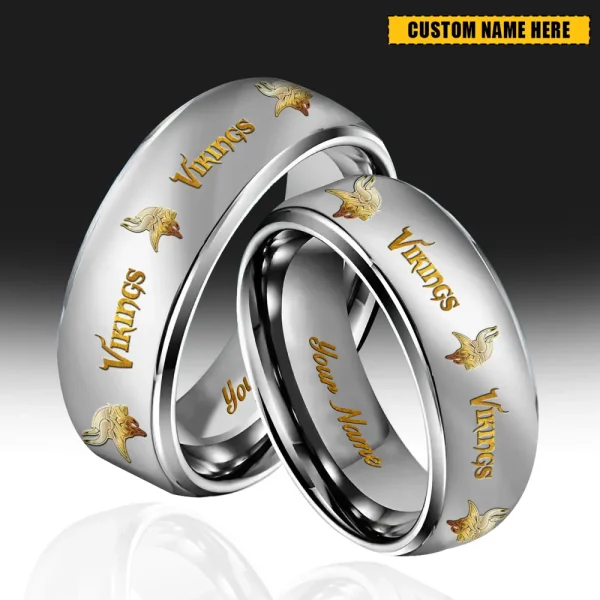 Minnesota Vikings New Style Ring Personalized Name And Date Gift For Fans AZSSRINGS222