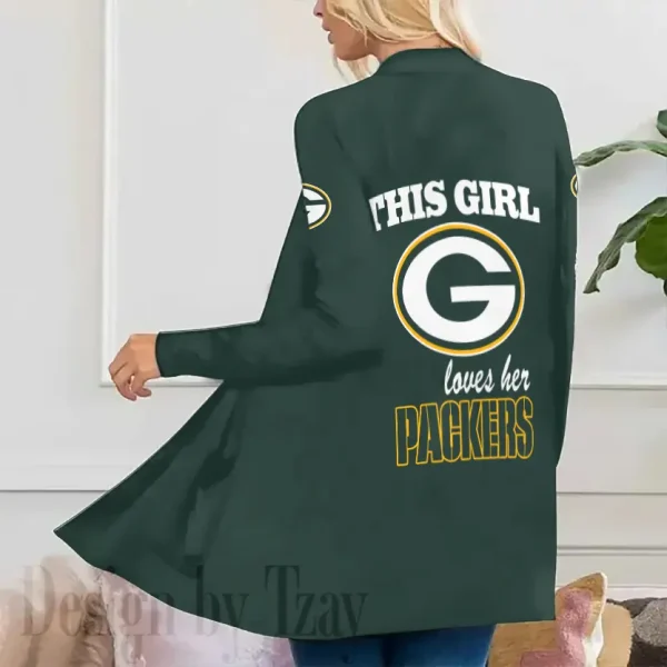 Green Bay Packers Women’s Patch Pocket Cardigan SPTWPPC109 - Image 3
