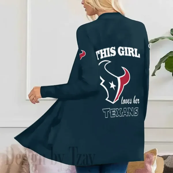 Houston Texans Women’s Patch Pocket Cardigan SPTWPPC110 - Image 3