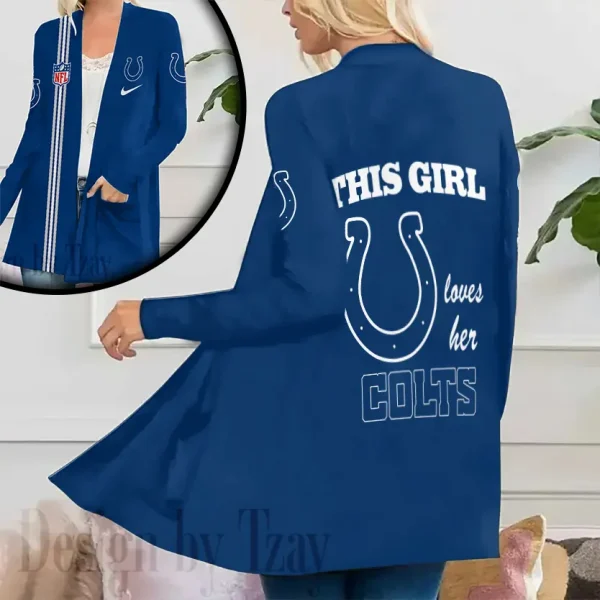 Indianapolis Colts Women’s Patch Pocket Cardigan SPTWPPC111 - Image 2