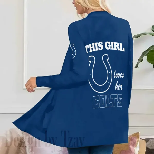 Indianapolis Colts Women’s Patch Pocket Cardigan SPTWPPC111 - Image 3