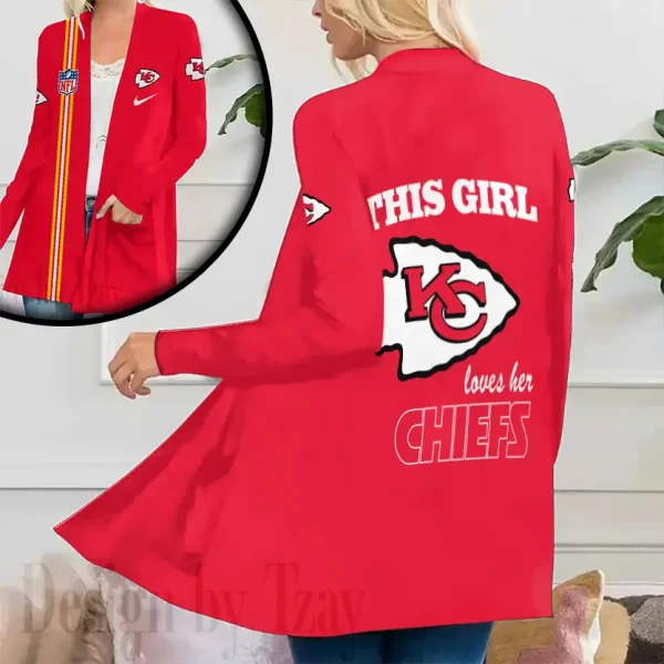 Kansas City Chiefs Women’s Patch Pocket Cardigan SPTWPPC113 - Image 2