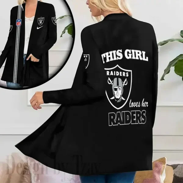 Las Vegas Raiders Women’s Patch Pocket Cardigan SPTWPPC114 - Image 2