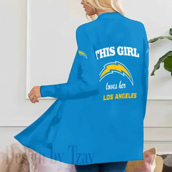 Los Angeles Chargers Women’s Patch Pocket Cardigan SPTWPPC115 - Image 3