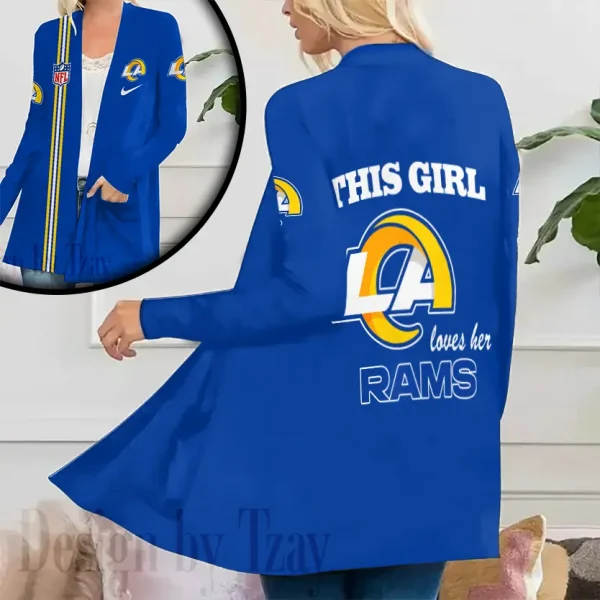 Los Angeles Rams Women’s Patch Pocket Cardigan SPTWPPC116 - Image 2