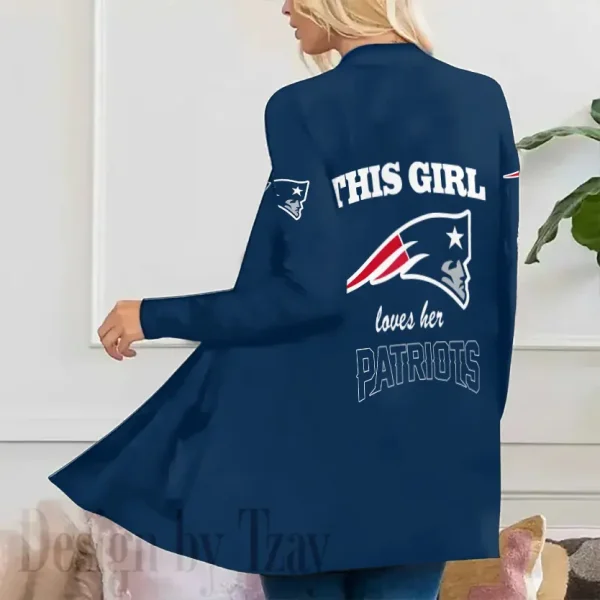 New England Patriots Women’s Patch Pocket Cardigan SPTWPPC119 - Image 3