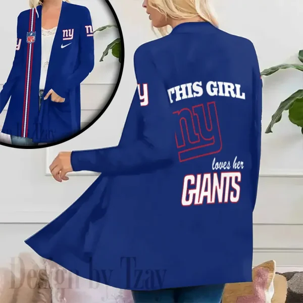 New York Giants Women’s Patch Pocket Cardigan SPTWPPC121 - Image 2