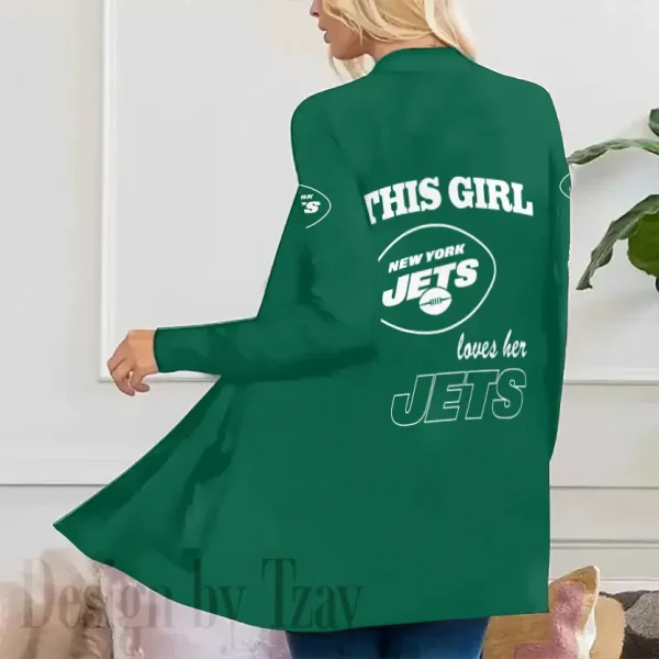 New York Jets Women’s Patch Pocket Cardigan SPTWPPC122 - Image 3