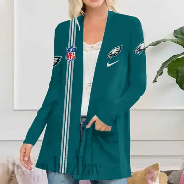 Philadelphia Eagles Women’s Patch Pocket Cardigan SPTWPPC123