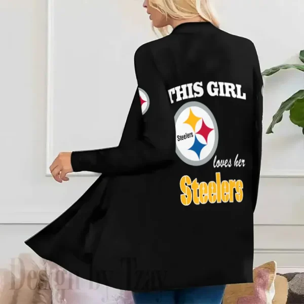 Pittsburgh Steelers Women’s Patch Pocket Cardigan SPTWPPC124 - Image 3