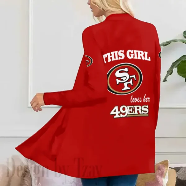 San Francisco 49ers Women’s Patch Pocket Cardigan SPTWPPC125 - Image 3
