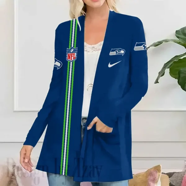 Seattle Seahawks Women’s Patch Pocket Cardigan SPTWPPC126