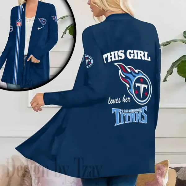 Tennessee Titans Women’s Patch Pocket Cardigan SPTWPPC128 - Image 2