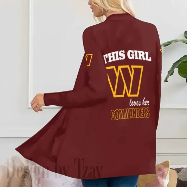Washington Commanders Women’s Patch Pocket Cardigan SPTWPPC129 - Image 3