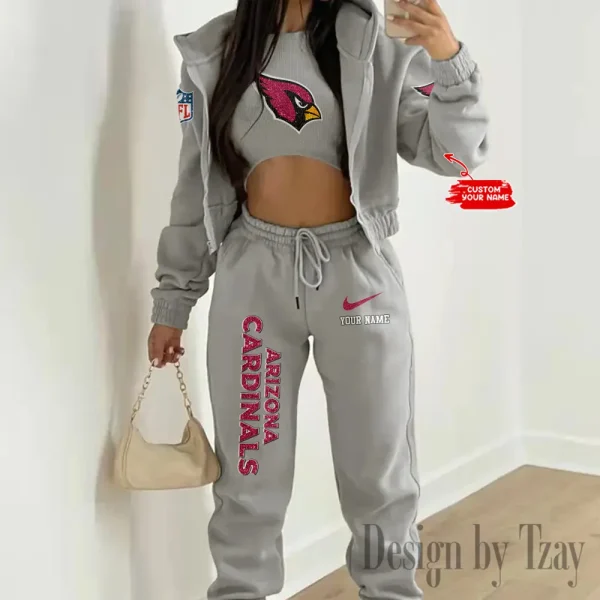 Arizona Cardinals Women's Outfit Winter Athleisure 3 Piece Set SPTWAL3PS162 - Image 6