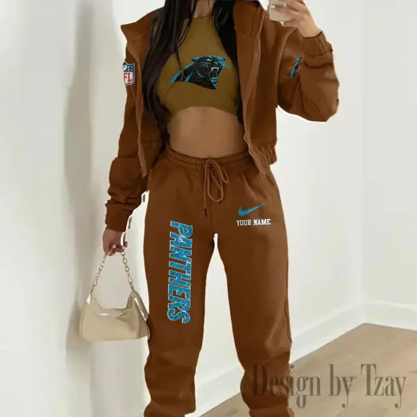 Carolina Panthers Women's Outfit Winter Athleisure 3 Piece Set SPTWAL3PS166