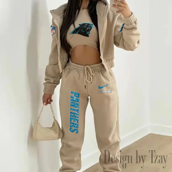 Carolina Panthers Women's Outfit Winter Athleisure 3 Piece Set SPTWAL3PS166 - Image 6
