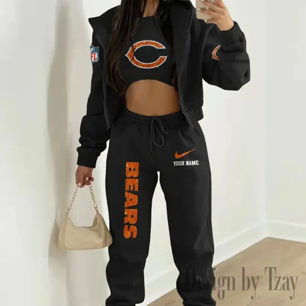 Chicago Bears Women's Outfit Winter Athleisure 3 Piece Set SPTWAL3PS167 - Image 2