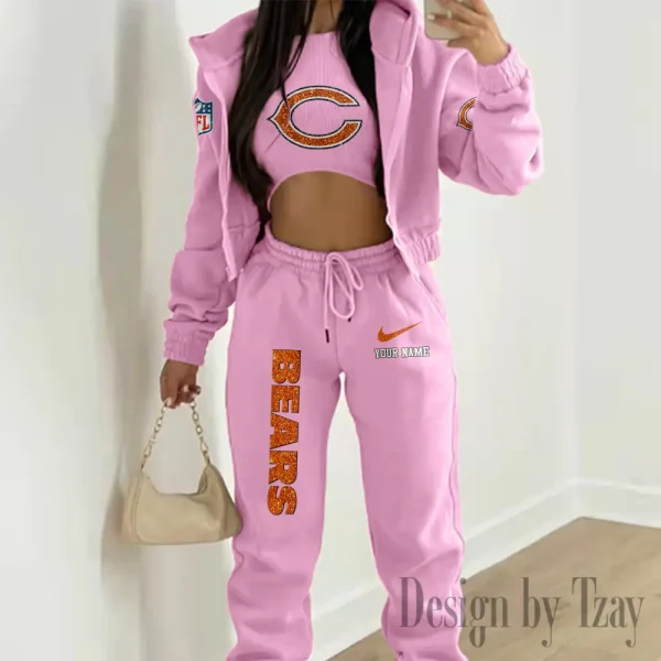 Chicago Bears Women's Outfit Winter Athleisure 3 Piece Set SPTWAL3PS167 - Image 3