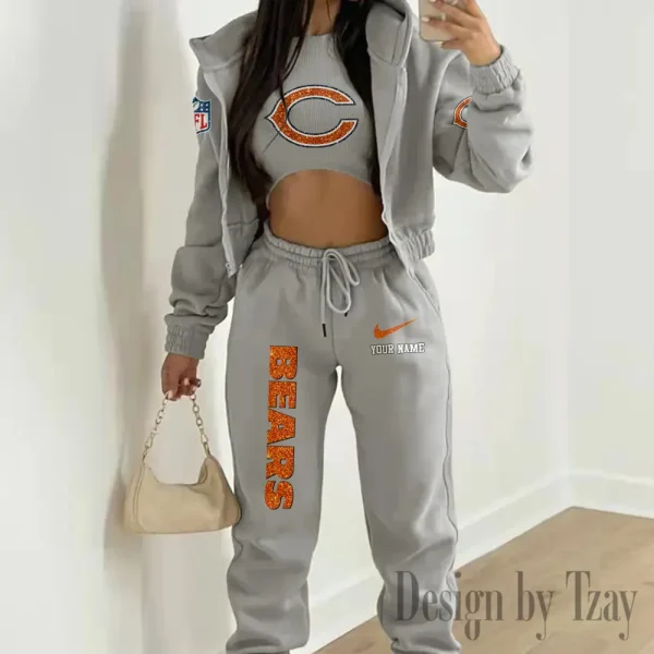 Chicago Bears Women's Outfit Winter Athleisure 3 Piece Set SPTWAL3PS167 - Image 4