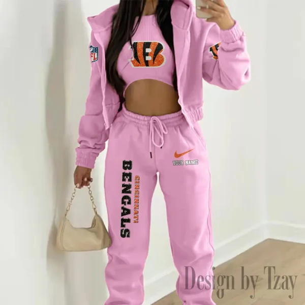 Cincinnati Bengals Women's Outfit Winter Athleisure 3 Piece Set SPTWAL3PS168 - Image 6