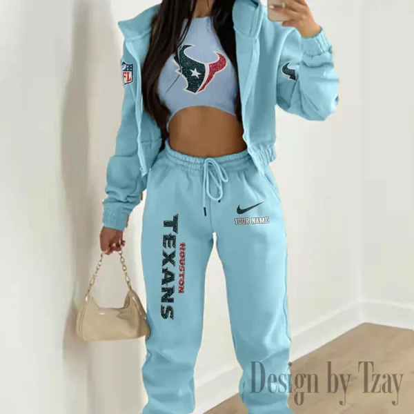 Houston Texans Women's Outfit Winter Athleisure 3 Piece Set SPTWAL3PS174 - Image 2