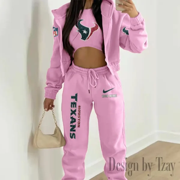 Houston Texans Women's Outfit Winter Athleisure 3 Piece Set SPTWAL3PS174 - Image 8