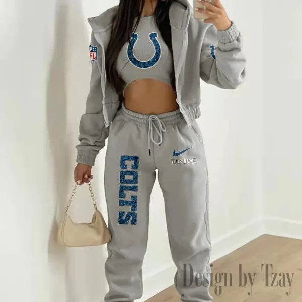 Indianapolis Colts Women's Outfit Winter Athleisure 3 Piece Set SPTWAL3PS175 - Image 2