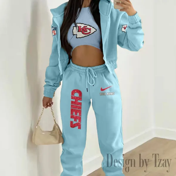 Kansas City Chiefs Women's Outfit Winter Athleisure 3 Piece Set SPTWAL3PS177 - Image 4