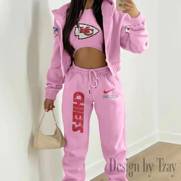 Kansas City Chiefs Women's Outfit Winter Athleisure 3 Piece Set SPTWAL3PS177 - Image 6