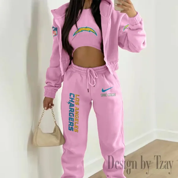 Los Angeles Chargers Women's Outfit Winter Athleisure 3 Piece Set SPTWAL3PS179