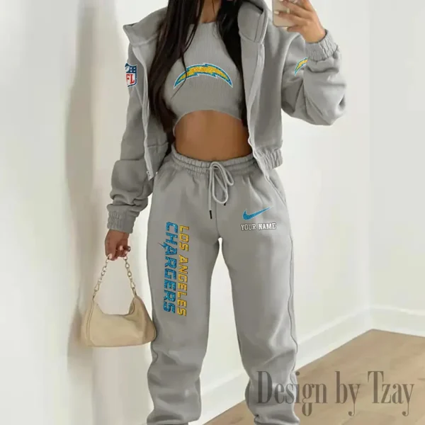 Los Angeles Chargers Women's Outfit Winter Athleisure 3 Piece Set SPTWAL3PS179 - Image 3