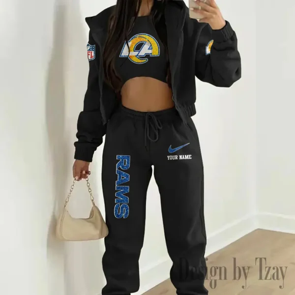 Los Angeles Rams Women's Outfit Winter Athleisure 3 Piece Set SPTWAL3PS180 - Image 3
