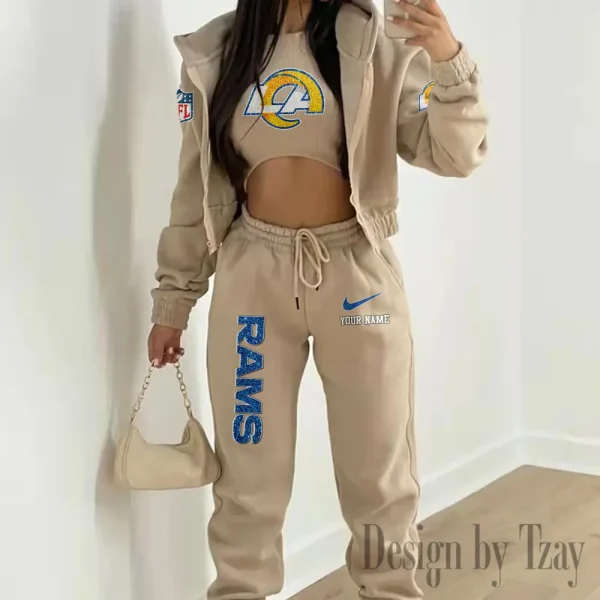 Los Angeles Rams Women's Outfit Winter Athleisure 3 Piece Set SPTWAL3PS180 - Image 4